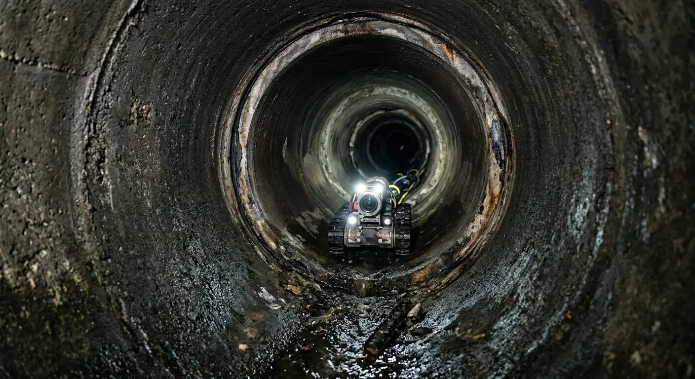 Robotic sewer camera inspecting pipe interior for Drain Snake Service in Marlow Heights